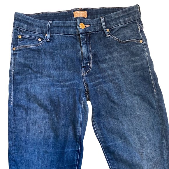 Mother The Looker Jeans Sea of Secrets Cut Dark Wash Women's 27 Mid Rise Skinny - Picture 6 of 13